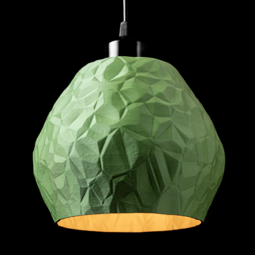 3D Baskı Yeşil Geometrik Desenli Sarkıt Avize