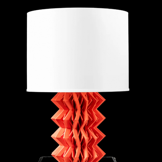 Modern Kırmızı Dalgalı Stil Masa Lambası
