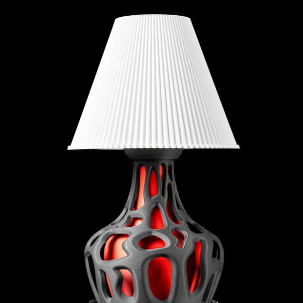 Modern Kırmızı Delikli Masa Lambası
