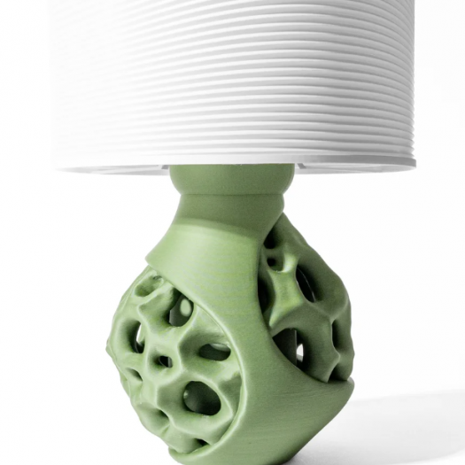 Geometrik Yeşil Örgü Desenli Masa Lambası