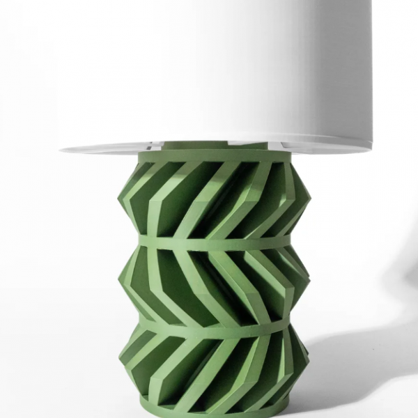 Geometrik Katmanlı Yeşil Masa Lambası