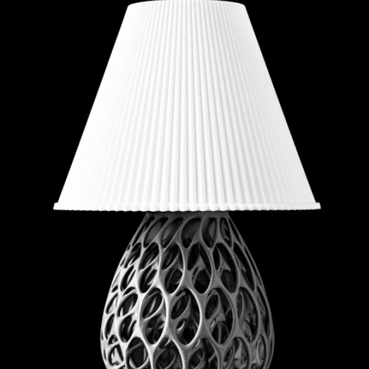 3D Baskı Tasarım Masa Lambası – Siyah Dekoratif Abajur