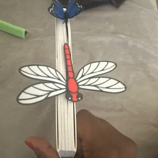 Yusufçuk ve Kelebek Tasarımlı 3D Baskı Kitap Ayracı