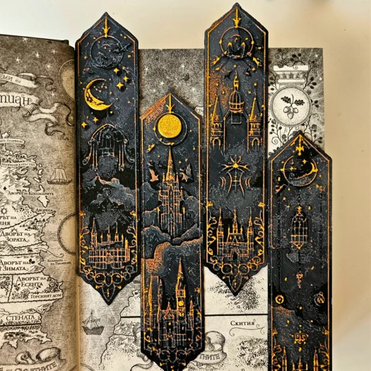 3D Baskı Kaleli Kitap Ayracı – Ay ve Kule Temalı Gotik Tasarım