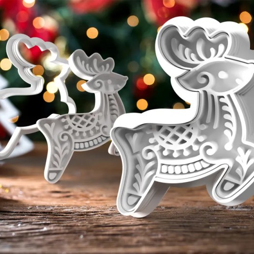 3D Baskı Ren Geyiği Kurabiye Kalıbı – Noel Temalı Yılbaşı Kurabiye Kesici