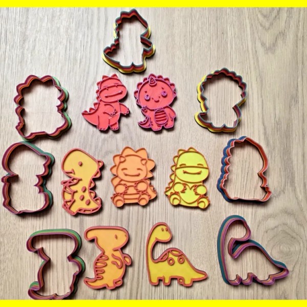 Sevimli Dinozor Kurabiye Kalıbı Seti (8'li)