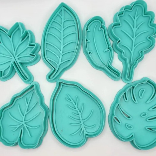 Yaprak Desenli 3D Baskı Kurabiye Kalıbı Seti (7 Parça)