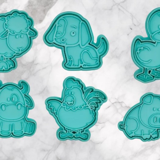 Çiftlik Hayvanları Temalı 3D Baskı Kurabiye Kalıbı Seti (6 Parça) Çiftlik Hayvanları Temalı 3D Baskı Kurabiye Kalıbı Seti (6 Parça)