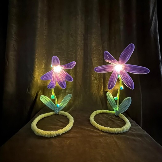 Şonil Çiçek Abajur