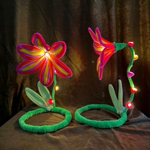 Şonil Çiçek Abajur