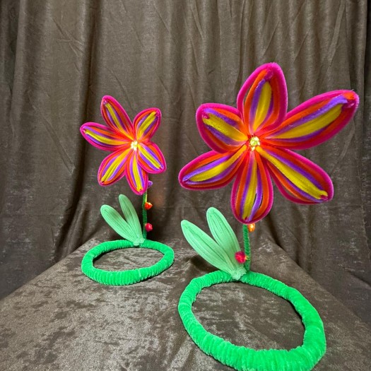 Şonil Çiçek Abajur