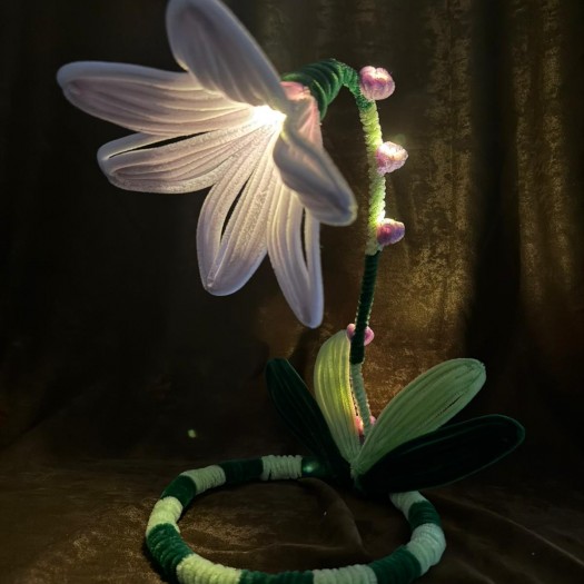 Şonil Çiçek Abajur