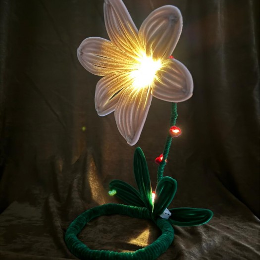 Şonil Çiçek Abajur