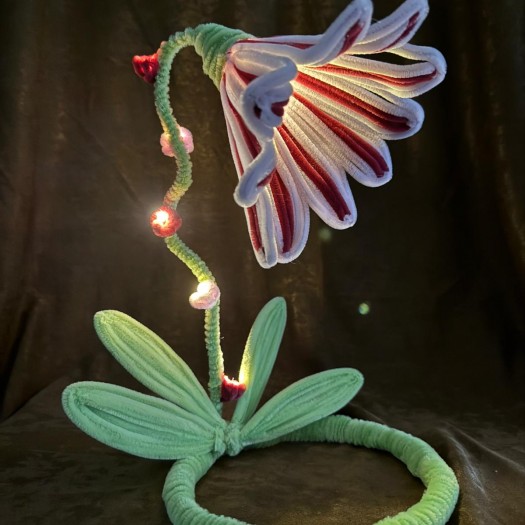 Şonil Çiçek Abajur