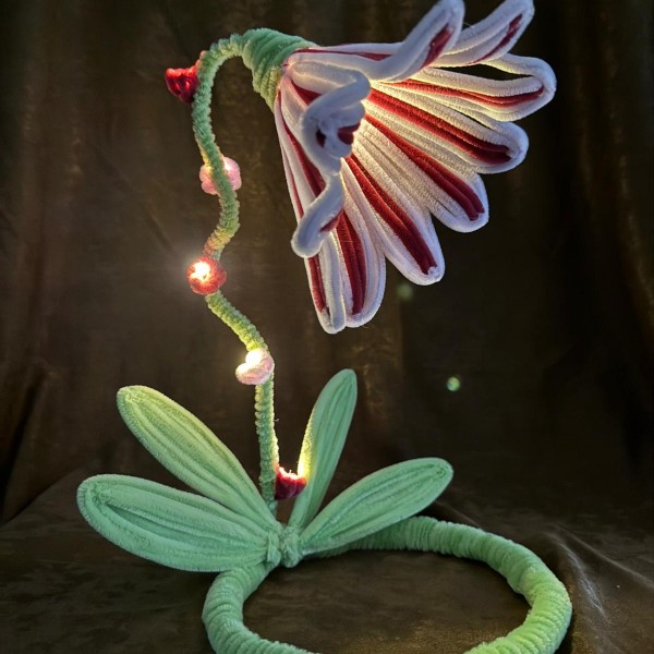 Şonil Çiçek Abajur