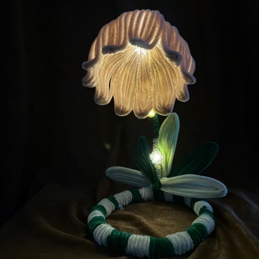 Şonil Çiçek Abajur