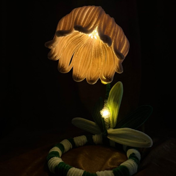 Şonil Çiçek Abajur