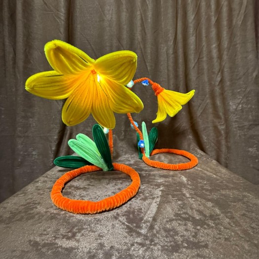 Şonil Çiçek Abajur