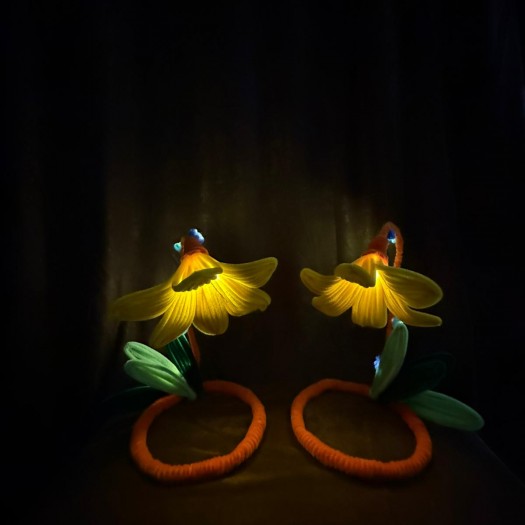 Şonil Çiçek Abajur