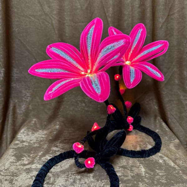 Şonil Çiçek Abajur