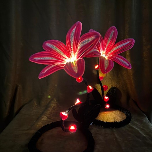 Şonil Çiçek Abajur