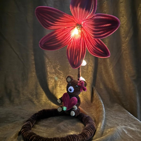 Şonil Çiçek Abajur