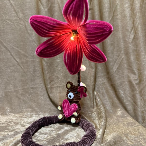 Şonil Çiçek Abajur