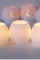Modern Dokulu Yumurta (Orb) Formunda LED Tealight Mumluk Seti 