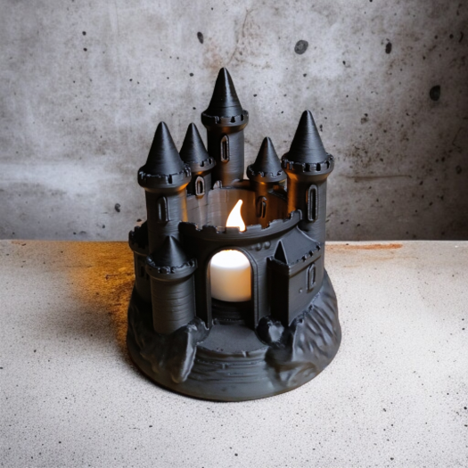 Gotik Kale Formunda Zindan Tealight Mumluk