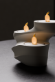 Modern Spiral Beyaz Üçlü LED Tealight Mumluk Modern Spiral Beyaz Üçlü LED Tealight Mumluk