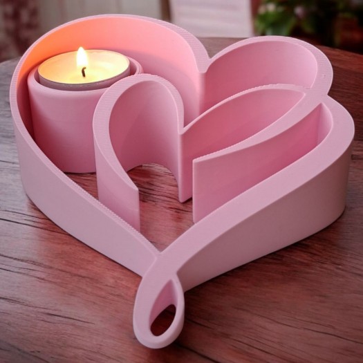 İç İçe Kalp Tasarımlı Pembe Çok Amaçlı Düzenleyici
