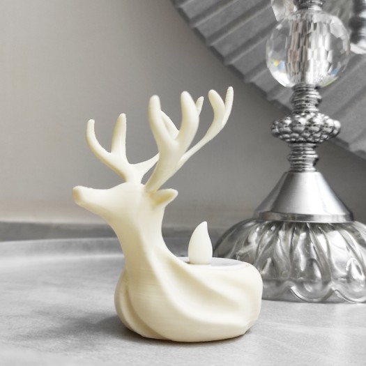 Kış Ruhu: Modern Geyik Mumluk Seti (2'li) 