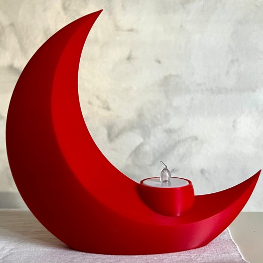 Altın Hilal: Minimalist Ay Formunda Tealight Mumluk