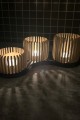 Zen Işığı: Ahşap Çıtalı 3'lü Tealight Mumluk Seti