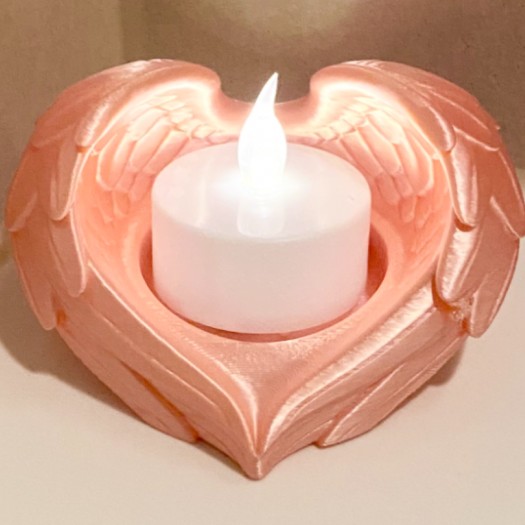 Kanatlı Kalp: Melek Kanadı Tealight Mumluk Kanatlı Kalp: Melek Kanadı Tealight Mumluk