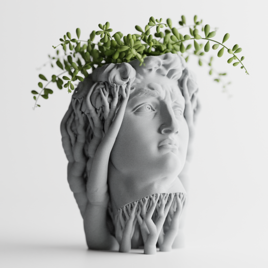 Organik David Heykeli Saksı