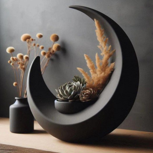 Yarım Ay Dekoratif Saksı | Modern Minimalist Ev Dekoru Yarım Ay Dekoratif Saksı | Modern Minimalist Ev Dekoru