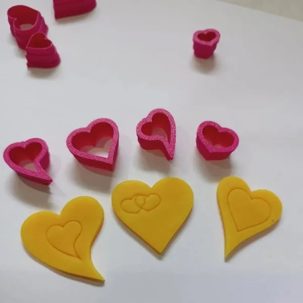 Kalp Şekilli 3D Baskı Kurabiye Kalıbı Seti
