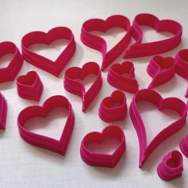 Kalp Şekilli 3D Baskı Kurabiye Kalıbı Seti