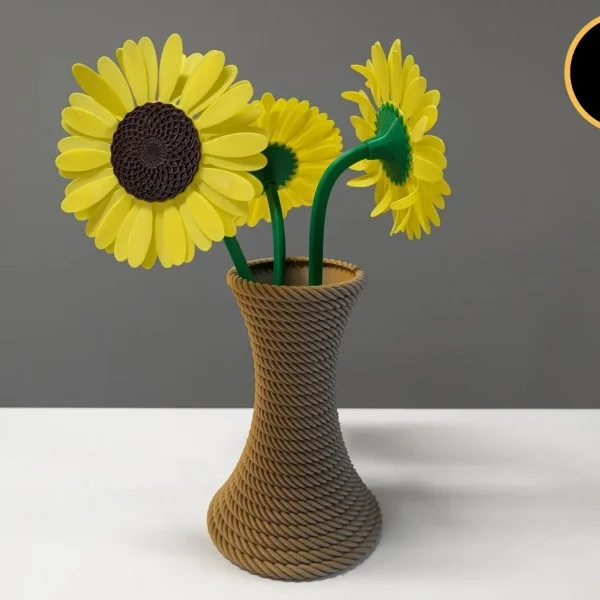 Halat Desenli 3D Baskı Dekoratif Vazo