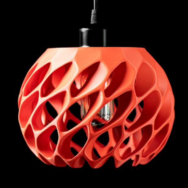 3D Baskı Kırmızı Organik Desenli Sarkıt Avize