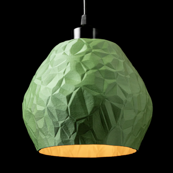 3D Baskı Yeşil Geometrik Desenli Sarkıt Avize