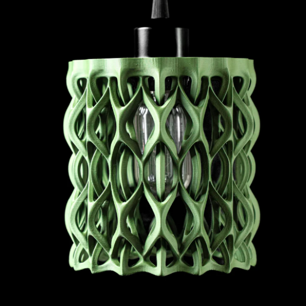 3D Baskı Yeşil Kafes Desenli Sarkıt Avize