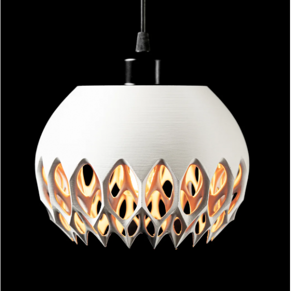 3D Baskı Beyaz Organik Desenli Sarkıt Avize