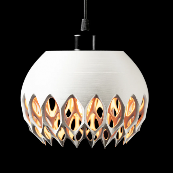 3D Baskı Beyaz Organik Desenli Sarkıt Avize