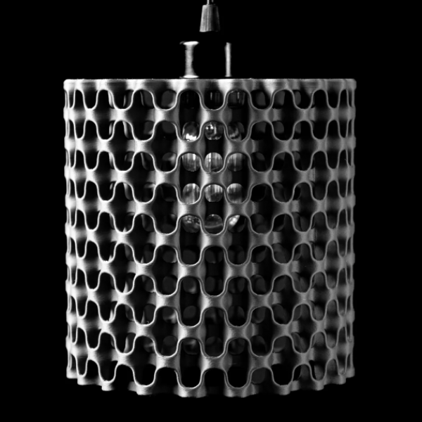 3D Baskı Metal Görünümlü Kafes Desenli Sarkıt Avize