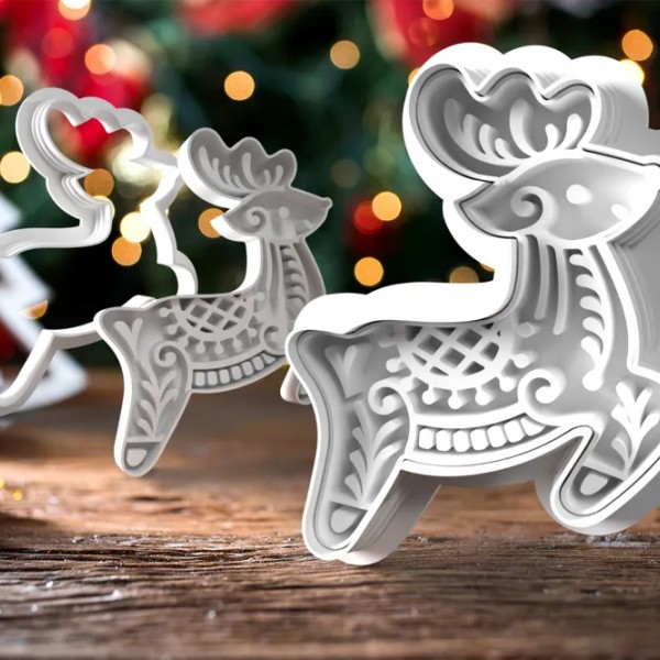 3D Baskı Ren Geyiği Kurabiye Kalıbı – Noel Temalı Yılbaşı Kurabiye Kesici