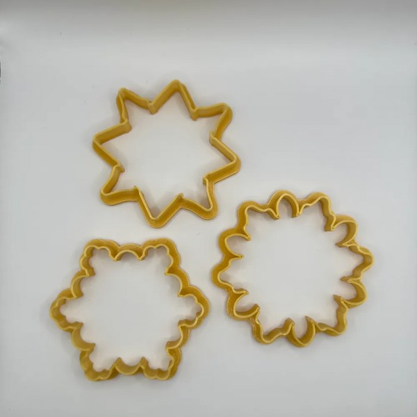 3D Baskı Kar Tanesi Kurabiye Kalıbı Seti – 3’lü