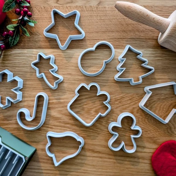 3D Baskı Yılbaşı Kurabiye Kalıbı Seti – 10’lu ????????