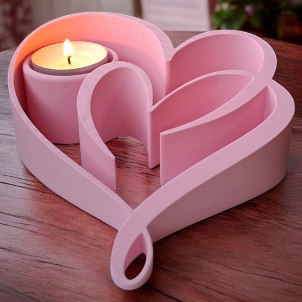 İç İçe Kalp Tasarımlı Pembe Çok Amaçlı Düzenleyici